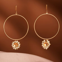 Load image into Gallery viewer, Pearl Jhallar Halo Gold Plated Earrings
