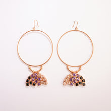 Load image into Gallery viewer, Violet Empire Cubic Zirconia Gold Plated Hoop Earrings
