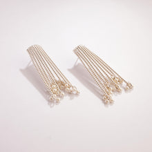 Load image into Gallery viewer, Pearl Showers Silver Plated Earrings
