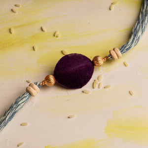 Velvet Bead Rakhi with Tulsi beads