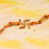 Swastika Rakhi with Multicolor Thread & Gold Links