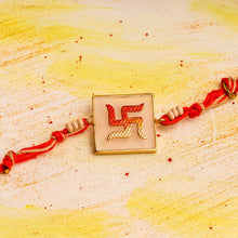 Load image into Gallery viewer, Handpainted Swastika Rakhi on Acrylic

