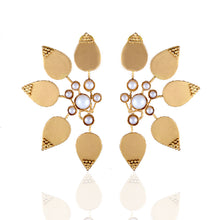 Load image into Gallery viewer, Gold Five Petal Ear cuff with Pearl Clusters Worn by Aditi Rao
