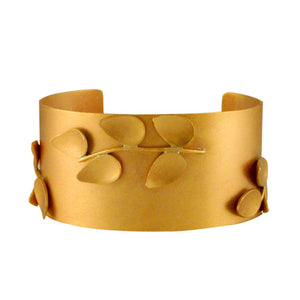 GOLD PLATED CUFF WITH WIRE AND DROP HERE & THERE