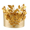 SILVER PLATED CUFF WITH GOLD PLATED SARRATE LEAVES ON 1 SIDE AND CENTER