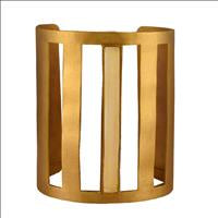 GOLD PLATED STRIP CUFF WITH ACRYLIC ON CENTER