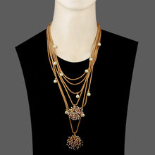 Load image into Gallery viewer, Gold Multi Layered Chain Necklace with Pearls

