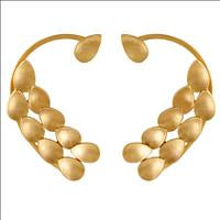 gold peacock swirl ear cuffs