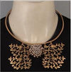 GOLD PLATED WIRE HASLEE WITH HEAVY FOLIAGE AND WIRE PEARL ROUND ON CENTER