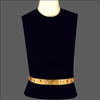 GOLD PLATED ROUND BEATEN AND ACRYLIC BUTTONS BELT