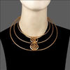 GOLD PLATED 3 LINE WIRE HASLEE WITH VEIN & LEAVES ROUND ON IT