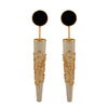 GOLD PLATED BLACK AC DOT AND FROSTED ACRYLIC POKE EARRING