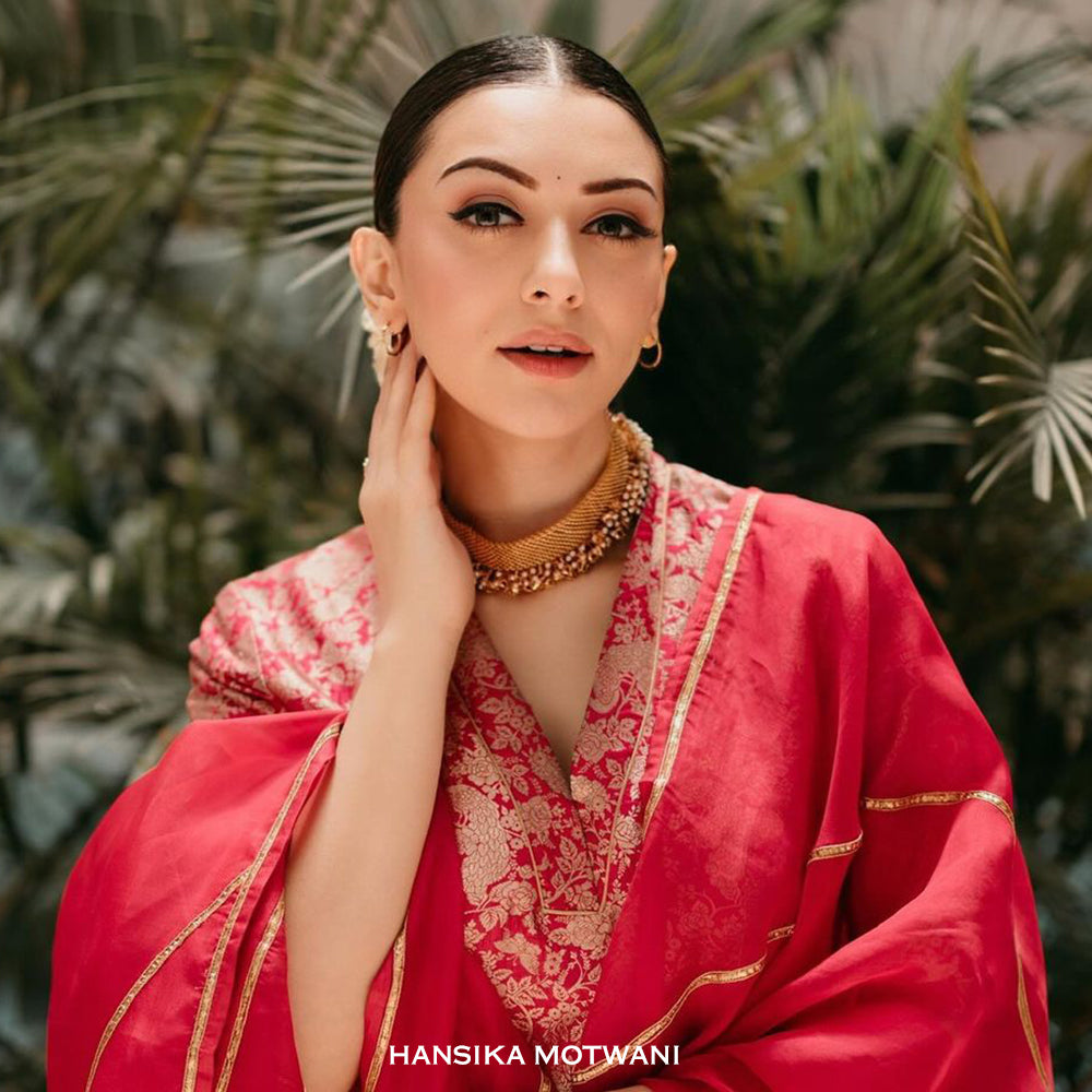 Gold Toned Mesh Necklace With Pearl & Ghungroo ,Worn by Kriti Sanon and Niharika Konidela, Hansika Motwani