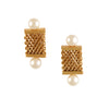 Golden Mesh and Pearl  EARRING