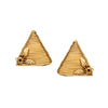 GOLD PLATED WIRE TRIANGLE EARRING WITH BACOPA & 2 LEAVES ON IT