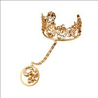 GOLD PLATED CURLED HATHPHOOL WITH CURLED RING