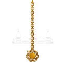 Load image into Gallery viewer, Gold coin maang tikka with crystals
