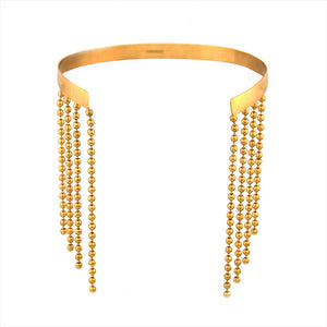 22k gold-plated tassel necklace