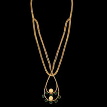 Load image into Gallery viewer, Gold Dune Necklace with crystals
