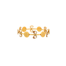 Load image into Gallery viewer, Gold Coin Bangle with Crystals
