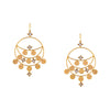 Gold Kasu Coin Earrings with White Crystal