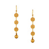 Gold coin motif drop earrings