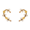 Gold coin motif and crystal ear cuff