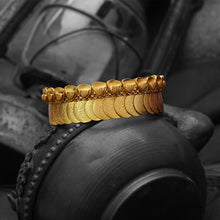 Load image into Gallery viewer, Roman layered gold coin bangle cuff
