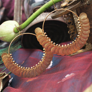 Gold Kasu Coin Hoop Earrings