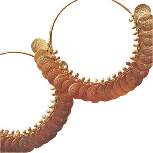 Gold Kasu Coin Hoop Earrings