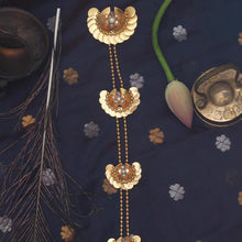 Load image into Gallery viewer, Gold Kasu Bharatanatyam Hair Accessory
