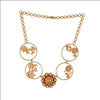 GOLD PLATED 4 ROUND WILDERNESS AND WHITE XTL & CHAKRA NECKPIECE