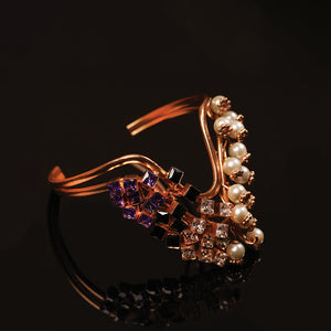 Iridescent Nebula Gold Plated Cuff Bracelet