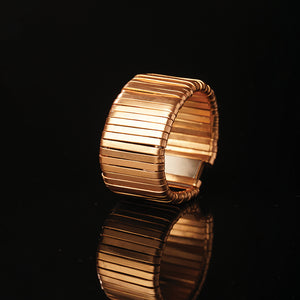Galactic Shield Gold Ribbon Cuff Bracelet