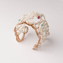 Load image into Gallery viewer, Pearl Cloud and Gemstone Gold Plated Cuff
