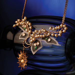 Papillon Vega Pearl and Gemstone Acrylic Necklace
