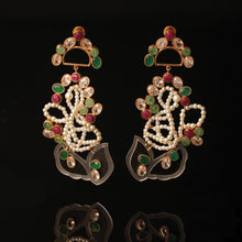 Load image into Gallery viewer, Moon Flower Gemstone Earrings
