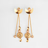 92.5 SILVER GOLD PLATED LONG TWISTED WIRE EARRINGS