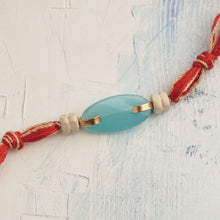 Load image into Gallery viewer, Blue Bead Rakhi with Tulsi Beads

