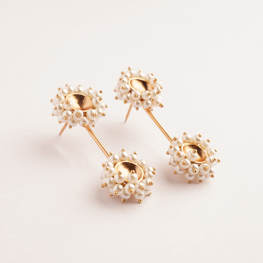 Pearl Radiance Gold Plated Jhallar Earrings