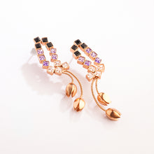 Load image into Gallery viewer, Twilight Bloom Gold Plated Earrings
