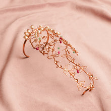 Load image into Gallery viewer, Ruby Fantasy Gold Fern Glove Cuff
