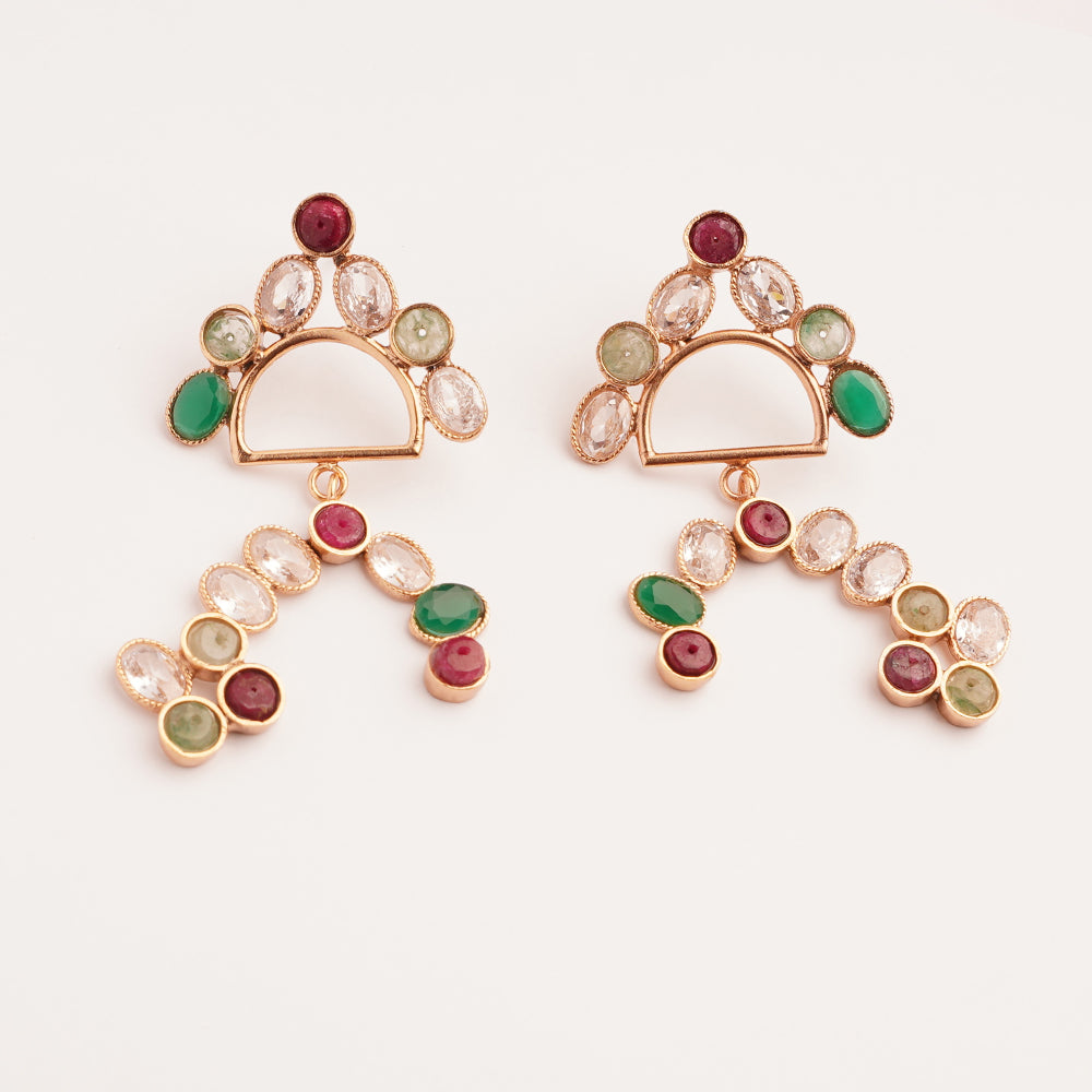 Gold Plated Rainbow Earrings