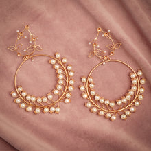 Load image into Gallery viewer, Lunar Ice Gold Plated Pearl Earrings
