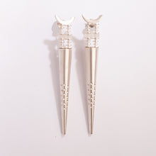 Load image into Gallery viewer, Candlelight Duet Silver Plated Spike Earrings
