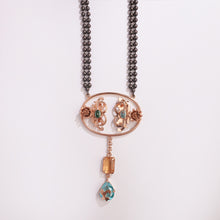 Load image into Gallery viewer, Saints and Cider Citrine and Blue Crystal Necklace
