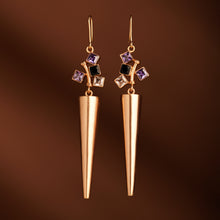 Load image into Gallery viewer, Twilight Sabre Gold Plated Spike Earrings
