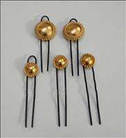 Load image into Gallery viewer, GOLD PLATED SMALL AND BIG CHAKRAHAIR PINS (SET OF 5)
