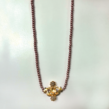 Load image into Gallery viewer, Flora Brocade Gold plated beaded neckpiece
