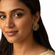 Load image into Gallery viewer, Hermes foliage and acrylic gold earrings
